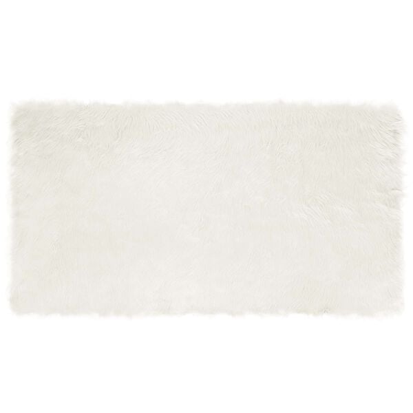 vidaXL Tapis en fausse Tafalla Blanc 60 x 110 cm Polyester