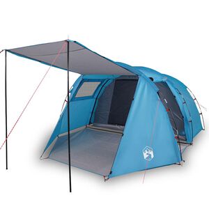 vidaXL Tente de camping tunnel 4 personnes bleu imperm&eacute;able