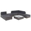 vidaXL Salon de jardin 8 pcs avec coussins résine tressée gris