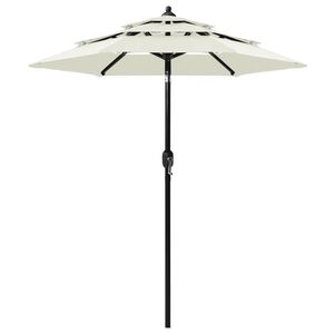 vidaXL Parasol de jardin &agrave; 3 niveaux avec m&acirc;t en aluminium sable 2 m