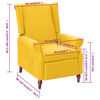 vidaXL Fauteuil inclinable Jaune Tissu