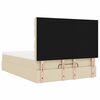 VidaXL Cadre de lit ottoman avec matelas crème 140x200 cm tissu