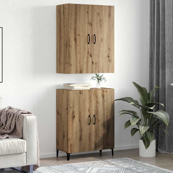 vidaXL Haut Armoire 2 pcs Ch&ecirc;ne artisanal Bois d'ing&eacute;nierie