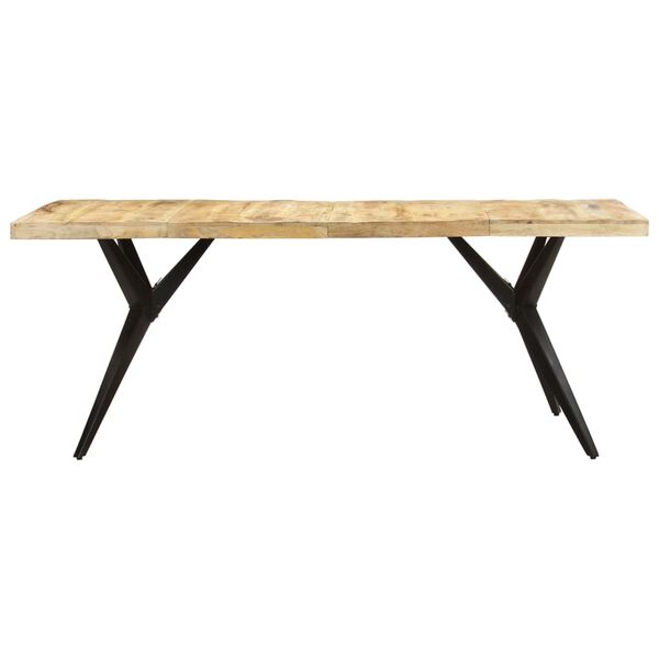 vidaXL Table de salle à manger 200x90x76 cm Bois de manguier brut