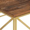 vidaXL Table basse doré acier inoxydable et bois de mélèze massif