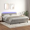 vidaXL Sommier &agrave; lattes de lit avec matelas LED Gris clair 180x200 cm