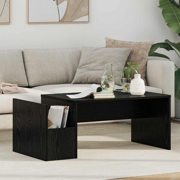 vidaXL Table basse Ch&ecirc;ne noir 90 x 45 x 35 cm Bois d'ing&eacute;nierie