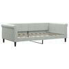 vidaXL Lit de jour gris clair 100x190 cm velours