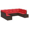 vidaXL Ensemble de canap&eacute; de jardin 9 pc Marron polyrotin