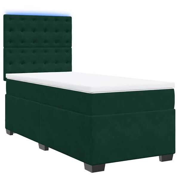 vidaXL Sommier &agrave; lattes de lit avec matelas Vert fonc&eacute; 90x190 cm