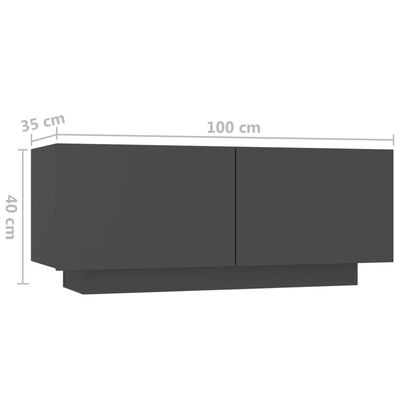 vidaXL Table de chevet Gris 100x35x40 cm Aggloméré