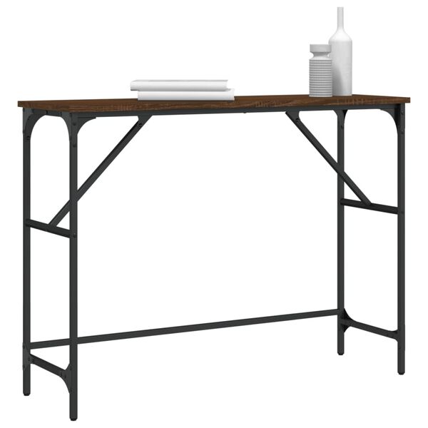 vidaXL Table console chêne marron 100x32x75 cm bois d'ingénierie