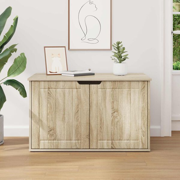 vidaXL Maison pour chat Sonoma 85 x 55 x 50,5 cm Bois d'ing&eacute;nierie