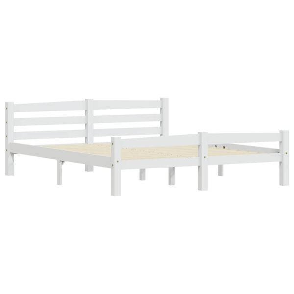 vidaXL Cadre de lit sans matelas blanc bois de pin massif 160x200 cm
