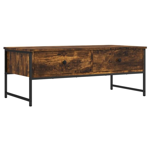 vidaXL Table basse chêne fumé 101x49x39,5 cm bois d'ingénierie