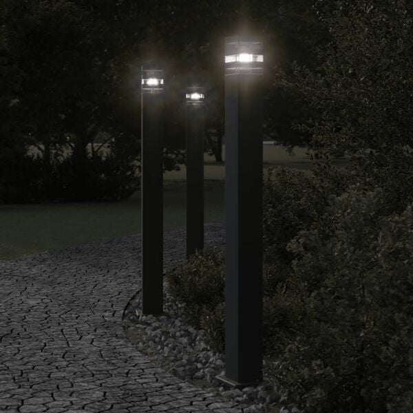 vidaXL Lampadaire d'ext&eacute;rieur noir 110 cm aluminium