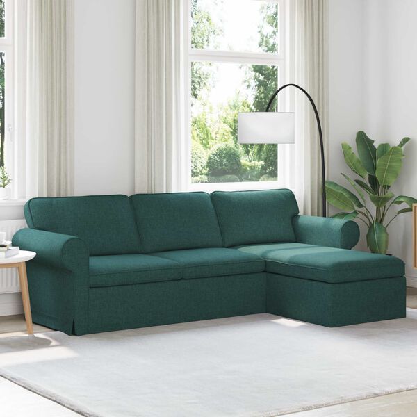 vidaXL Canap&eacute; Vert fonc&eacute; 215 x 138 x 80 cm tissu