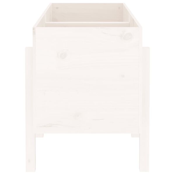 vidaXL Lit sur&eacute;lev&eacute; de jardin blanc 121x50x57 cm bois de pin massif