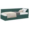 vidaXL Cadre de lit d'angle avec matelas 2 pi&egrave;ces Vert fonc&eacute;