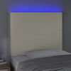 vidaXL T&ecirc;te de lit &agrave; LED Cr&egrave;me 100x5x118/128 cm Similicuir