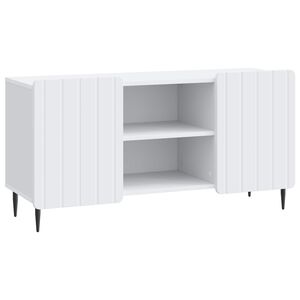 vidaXL Meuble TV Blanc 102 x 34,5 x 52 cm Bois d'ing&eacute;nierie