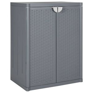 vidaXL Armoire de rangement de jardin gris 65x45x88 cm PP rotin
