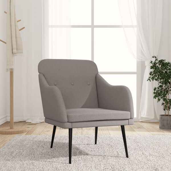 vidaXL Fauteuil Taupe 63x76x80 cm Tissu