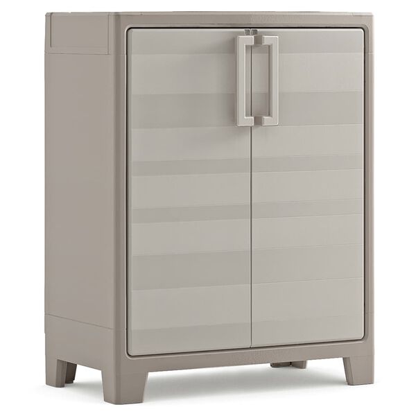 Keter Armoire de rangement basse Gulliver Beige et marron 100 cm