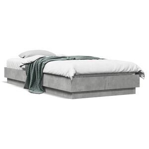 vidaXL Cadre de lit sans matelas gris b&eacute;ton 100x200 cm