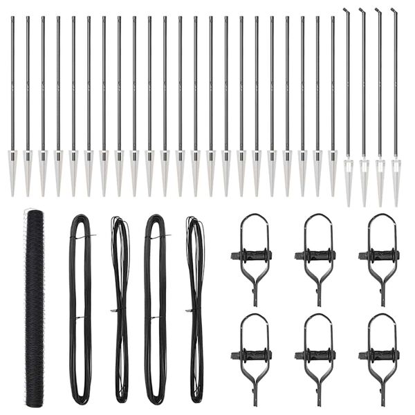 vidaXL Poteau de cl&ocirc;ture. Gris 50 x 1,6 m (maille de 36 mm)