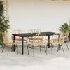 vidaXL Ensemble &agrave; manger jardin 7pcs marron rpoly otin verre