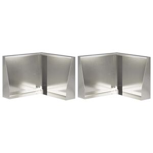 vidaXL Mur de sout&egrave;nement 2 pc 50 x 50 x 30 cm Acier inoxydable