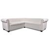 vidaXL Canapé d'angle Chesterfield 5 plc Cuir artificiel Blanc