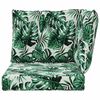 vidaXL Coussin de canap&eacute; d'ext&eacute;rieur 3 pcs Motif feuille Polyester