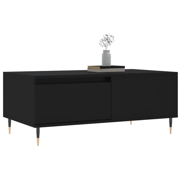 vidaXL Table basse Noir 90x50x36,5 cm Bois d'ing&eacute;nierie