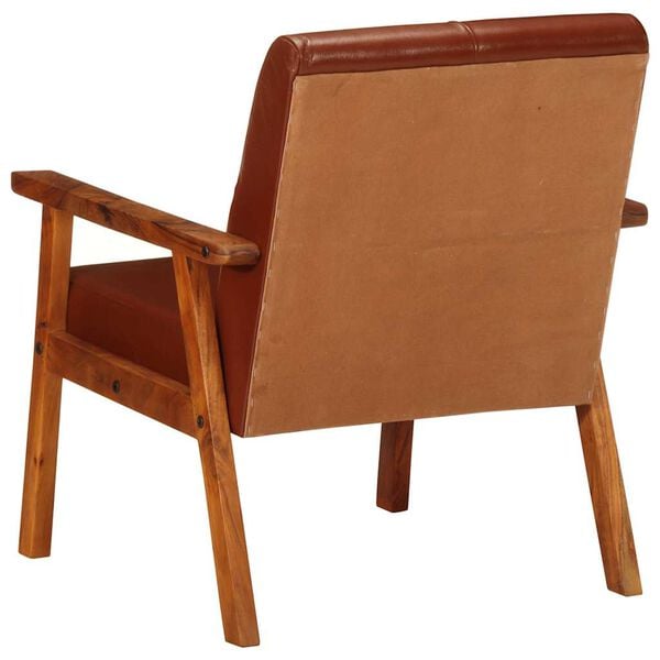 vidaXL Fauteuil marron cuir v&eacute;ritable