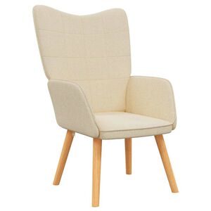 vidaXL Chaise de relaxation Cr&egrave;me Tissu