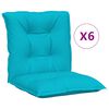 vidaXL Coussins de chaise de jardin &agrave; dossier bas lot de 6 turquoise