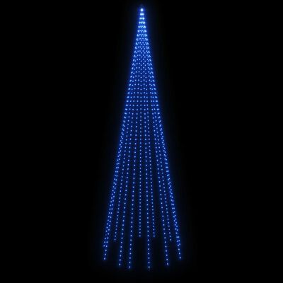 vidaXL Sapin de Noël sur mât de drapeau 732 LED Bleues 500 cm