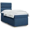 vidaXL Sommier &agrave; lattes de lit avec matelas Bleu 90x190 cm Tissu