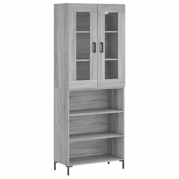 vidaXL Buffet haut Sonoma gris 69,5x34x180 cm Bois d'ing&eacute;nierie