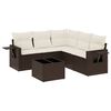 vidaXL Salon de jardin avec coussins 6 pcs marron r&eacute;sine tress&eacute;e