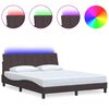 vidaXL Cadre de lit sans matelas Hanko marron fonc&eacute; 160x200 cm tissu