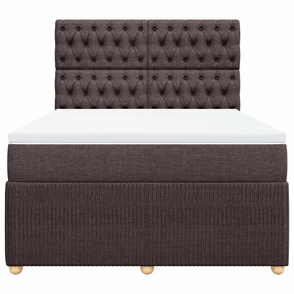vidaXL Sommier &agrave; lattes de lit avec matelas Marron fonc&eacute; 140x190 cm