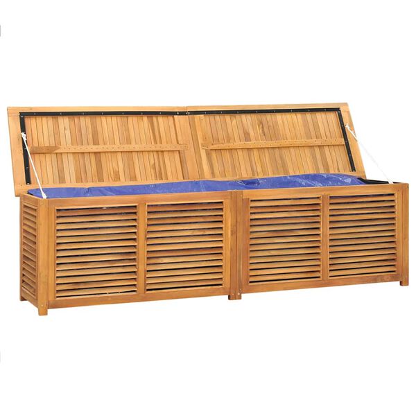 vidaXL Bo&icirc;te de rangement jardin et sac 200x50x55 cm bois massif teck