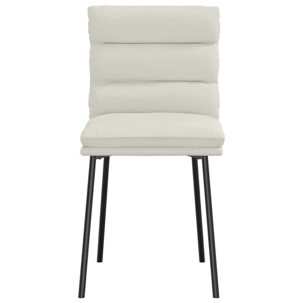 vidaXL Chaises &agrave; manger lot de 2 Cr&egrave;me Velours