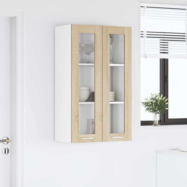 vidaXL Armoire suspendue avec stockage Ch&ecirc;ne Sonoma 60 x 31 x 100 cm