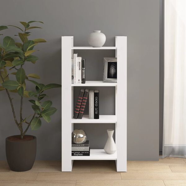 vidaXL Bibliothèque/Séparateur de pièce Blanc 60x35x125 cm Bois massif