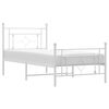 vidaXL Cadre de lit m&eacute;tal sans matelas avec pied de lit blanc 90x190cm