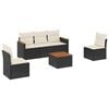 vidaXL Salon de jardin 6 pcs avec coussins noir r&eacute;sine tress&eacute;e